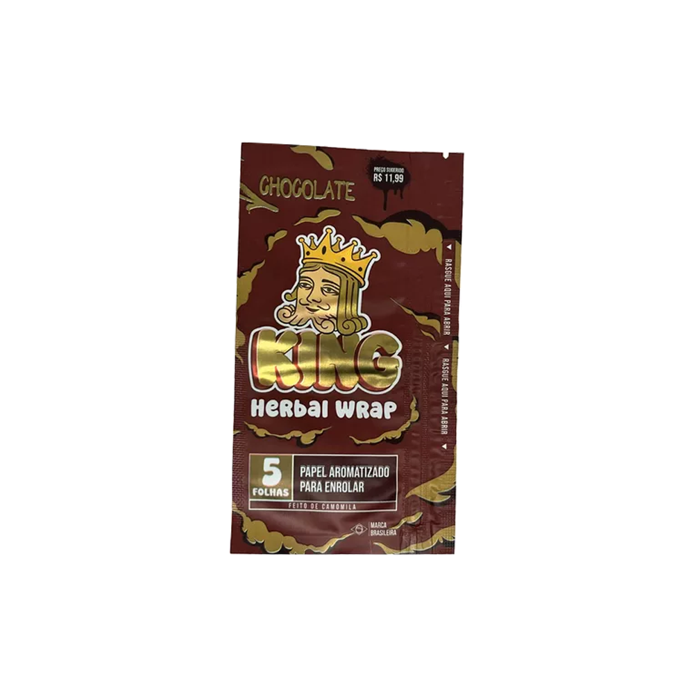 King Herbal Wrap - Chocolate (Pacote com 5 Folhas)