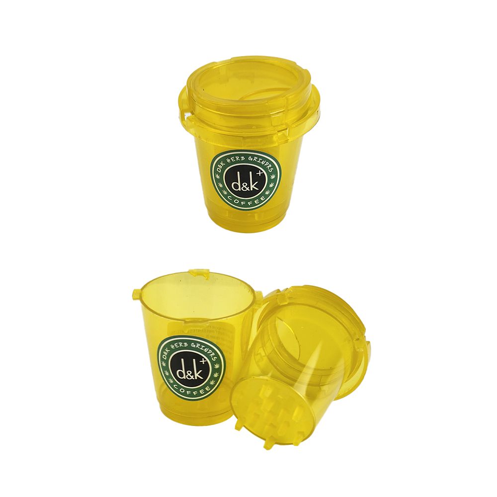 Dichavador De Plástico DK Pote Coffe - Amarelo