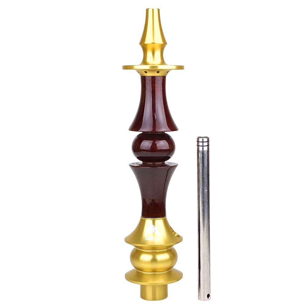 Stem Narguile Marajah Hookah Umbrella Médio Dourado/Vermelho Brilhante