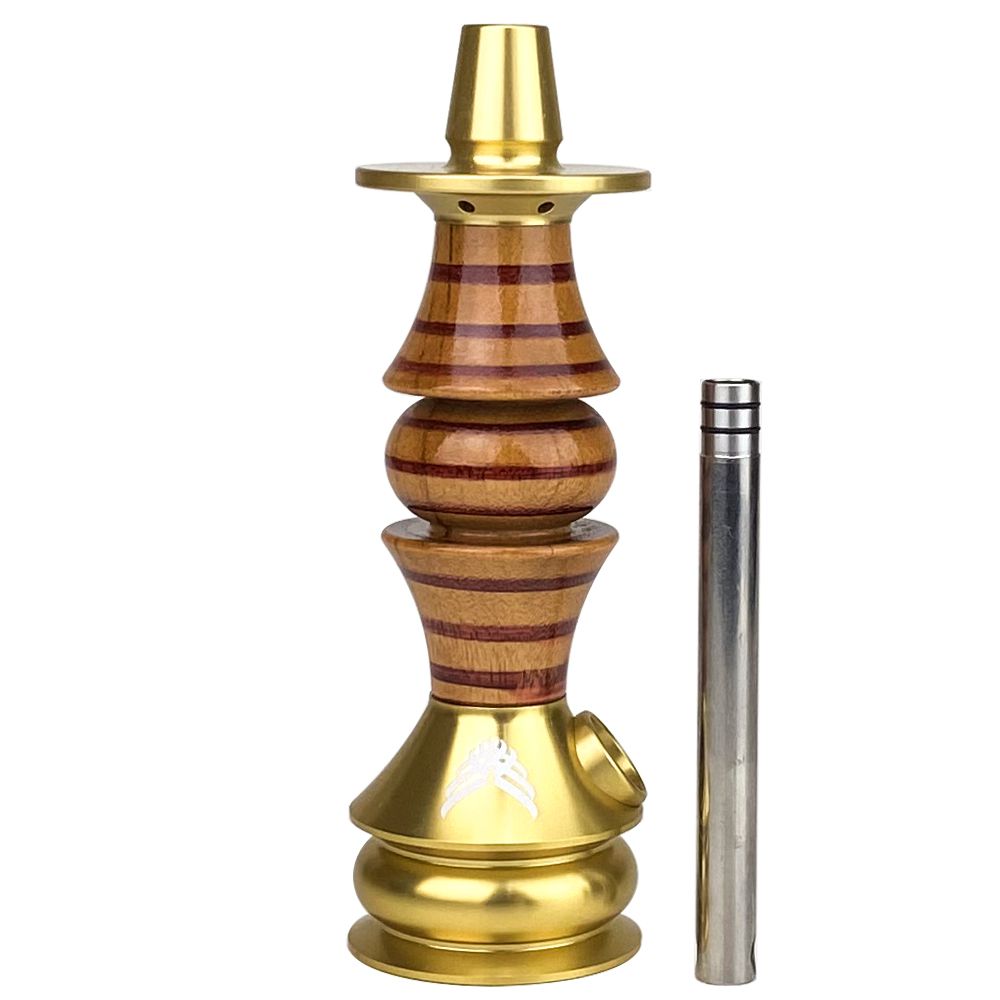 Stem Narguile Marajah Hookah Umbrella Nano Dourado/Vermelho Stripes