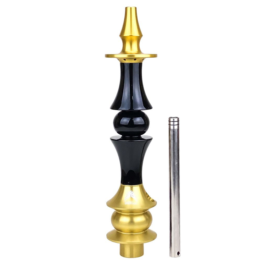 Stem Narguile Marajah Hookah Umbrella Médio Dourado/Preto Brilhante