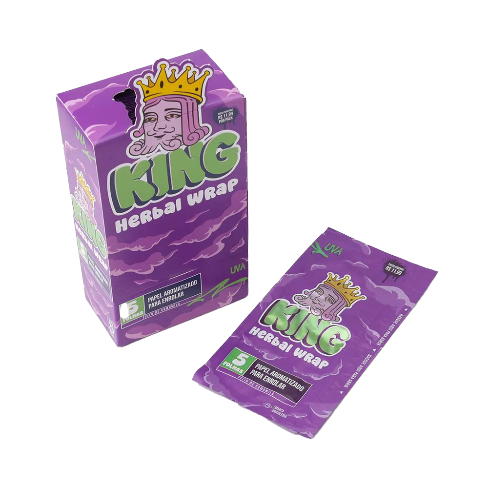 Display King Herbal Wrap - Uva(Caixa com 25 uni com 5 Folhas)