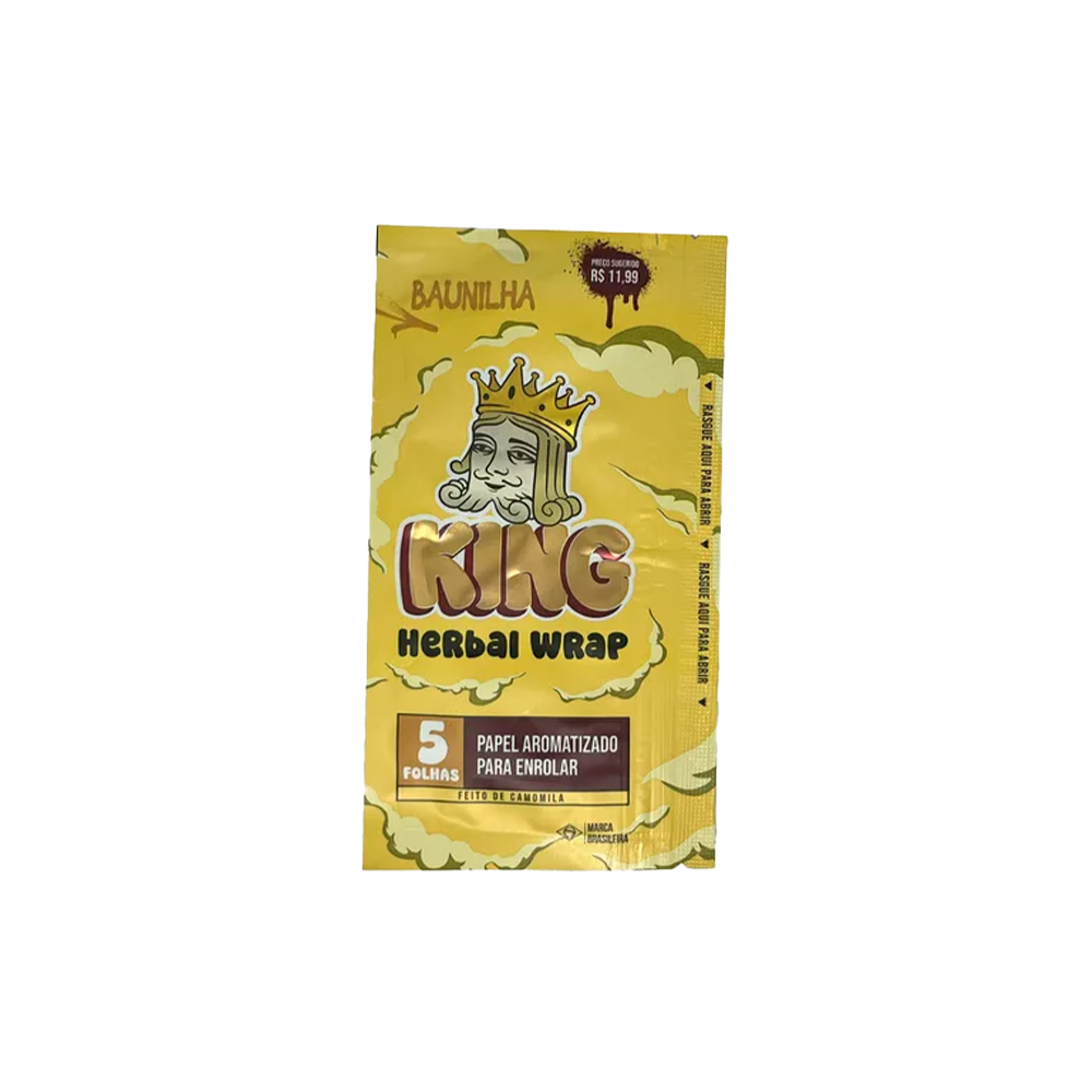 King Herbal Wrap - Baunilha (Pacote com 5 Folhas)