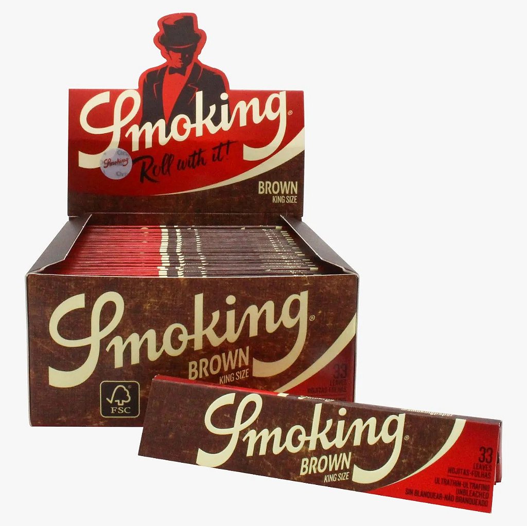 Seda Smoking Brown King Size Original (Caixa com 50 livretos de 33 folhas)