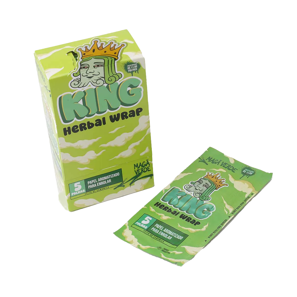 Display King Herbal Wrap - Maçã Verde (Caixa com 25 uni com 5 Folhas)