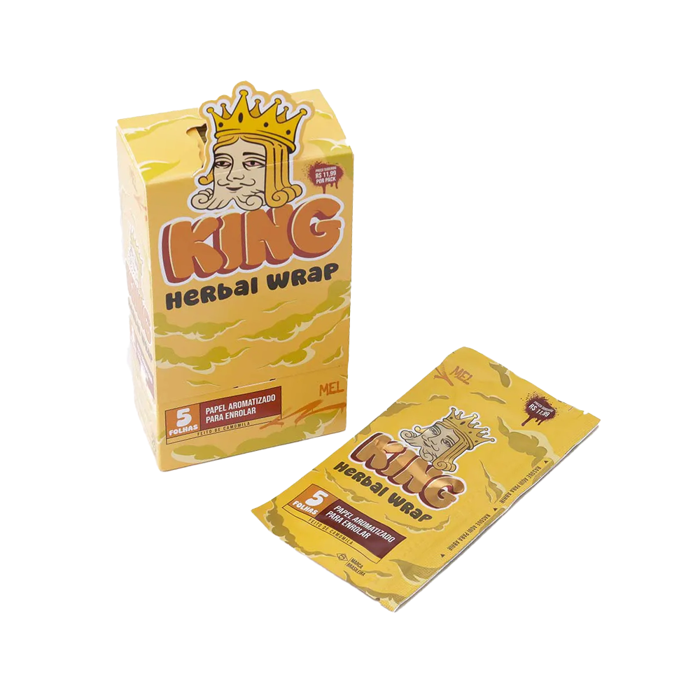 Display King Herbal Wrap - Mel (Caixa com 25 uni com 5 Folhas)