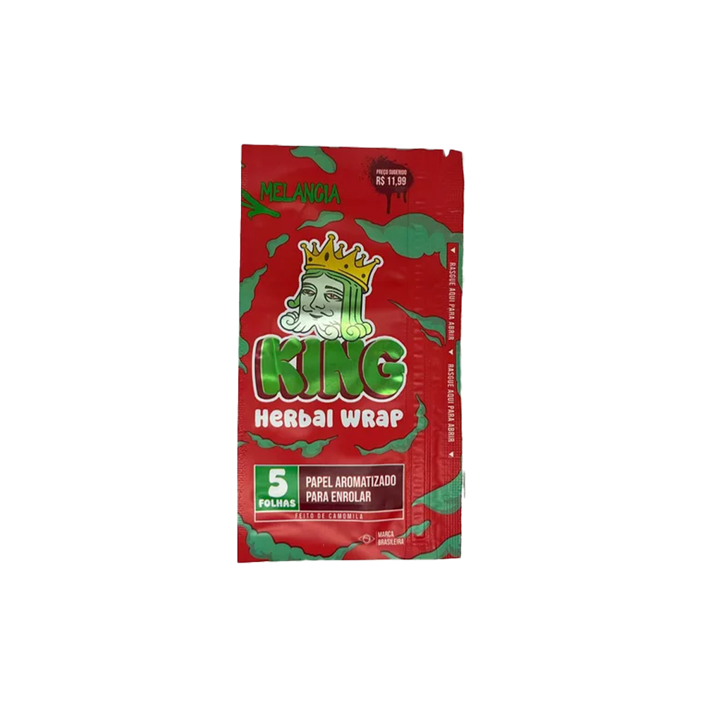 King Herbal Wrap - Melancia (Pacote com 5 Folhas)