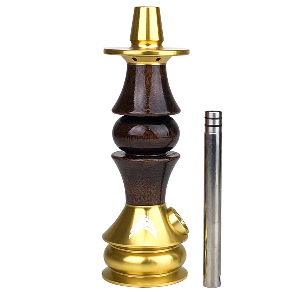 Stem Narguile Marajah Hookah Umbrella Nano Dourado/Marrom Brilhante